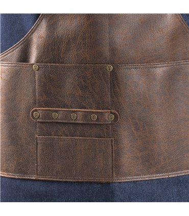 Delantal peto vaquero piel 100004