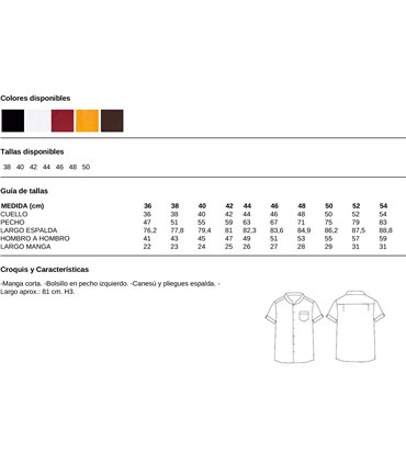 Camisa de hombre para Hostelería 2661
