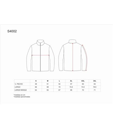 Micro Polar Chaqueta unisex cremallera S4002
