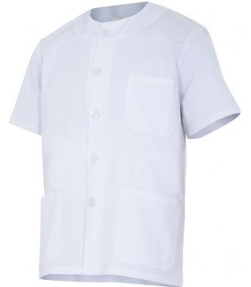 Casaca pijama unisex Velilla 597, manga corta. Blanco.