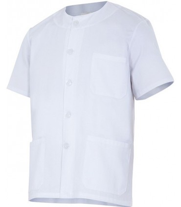 Casaca pijama unisex Velilla 597, manga corta. Blanco.