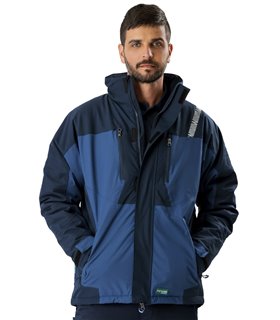 Parka con capucha acolchada marino WF2858