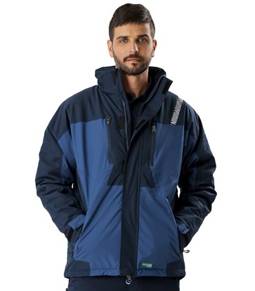 Parka con capucha acolchada marino WF2858