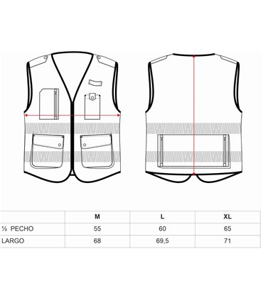 Chaleco de A.V. cintas segmentadas C3608