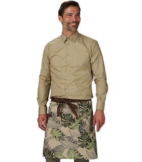 Delantal corto flores verde 100043