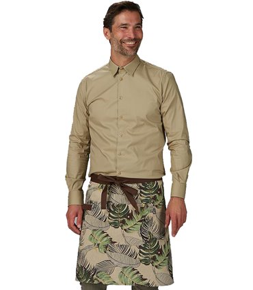 Delantal corto flores verde 100043