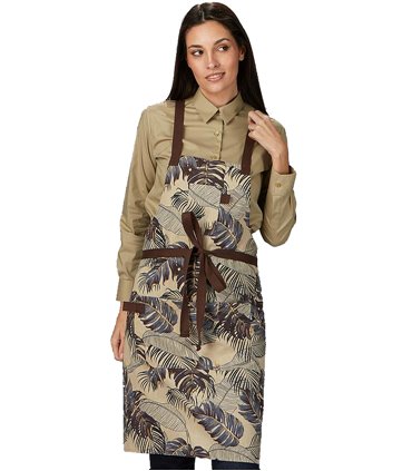 Delantal peto estampado flores marino 100035