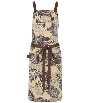 Delantal peto estampado flores marino 100035
