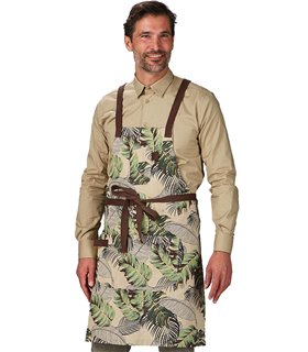 Delantal peto estampado flores verde 100035