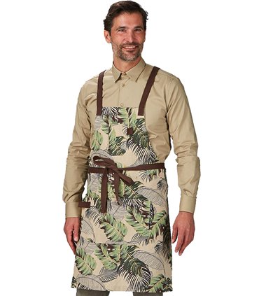 Delantal peto estampado flores verde 100035