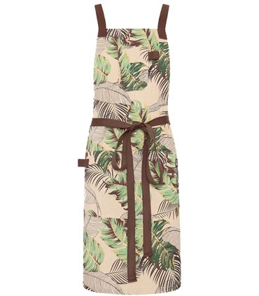 Delantal peto estampado flores verde 100035