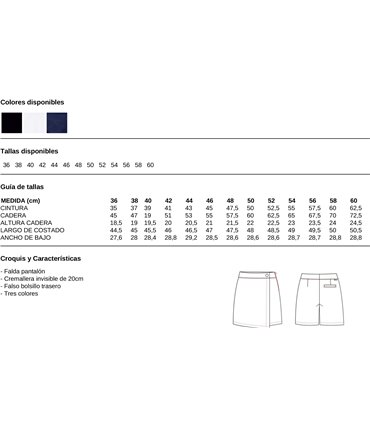 Falda Pantalón microfibra hostelería 700043