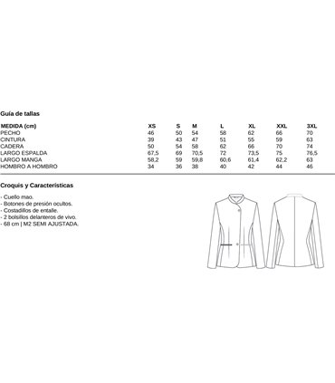 Chaqueta mujer hostelería Balseiro 920004