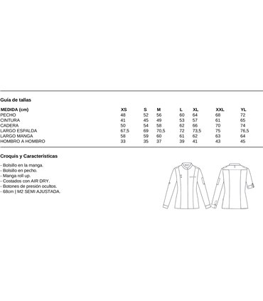Chaqueta cocina mujer satén Sola 930049