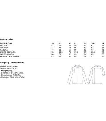 Chaqueta cocina hombre satén Cueto 930045