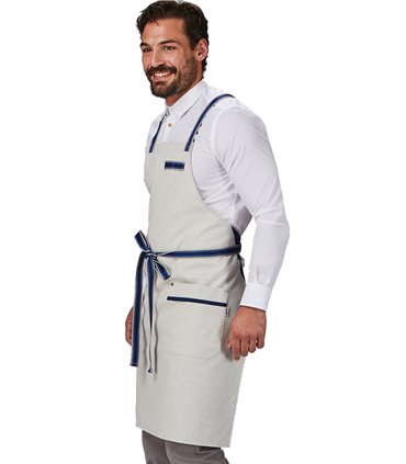 Delantal peto cinta rayas gris claro 100038
