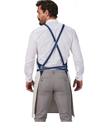 Delantal peto cinta rayas gris claro 100038