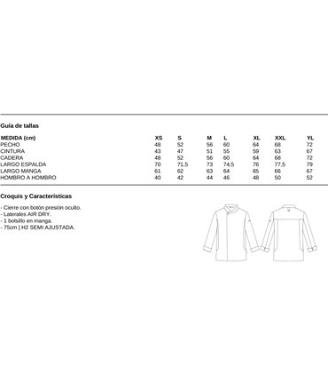 Chaqueta cocina unisex bielástica Ruiz 930031
