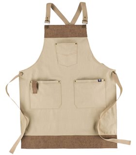Delantal peto combi piel vegana beige M740