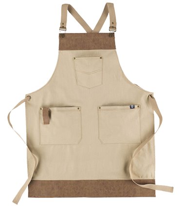 Delantal peto combi piel vegana beige M740