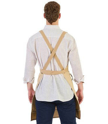 Delantal peto combi piel vegana beige M740