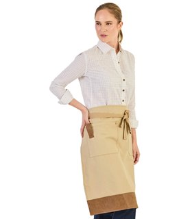 Delantal francés largo piel vegana beige M740