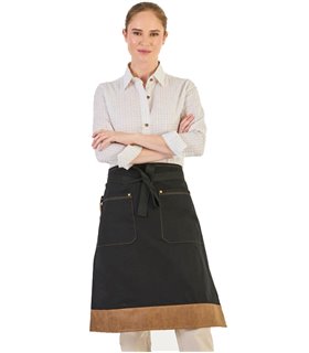 Delantal francés largo piel vegana negro M740