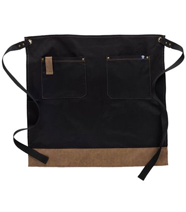Delantal francés largo piel vegana negro M740