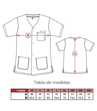 Casaca sanitaria unisex broches Cary 114028