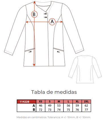 Casaca sanitaria microfibra Indiana 114228B