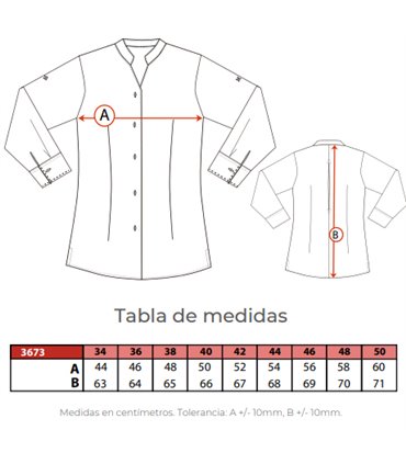 Blusa mujer hostelería lino Pontia 3673