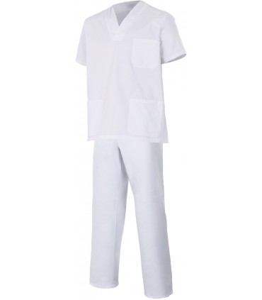 Conjunto pijama sanitario unisex de casaca y pantalón blanco
