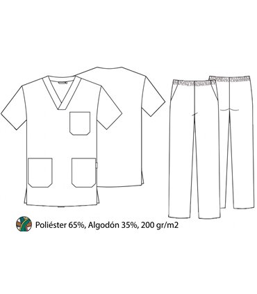 Conjunto sanitario unisex blanco VC846101B