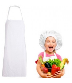 Delantal peto de cocina infantil Gary's 1116. Blanco.