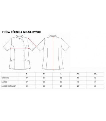 Blusa sanidad, estética, peluquería, spa B9500