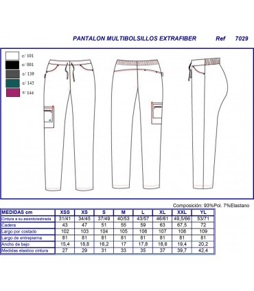 Pantalón unisex servicios extrafiber 7029