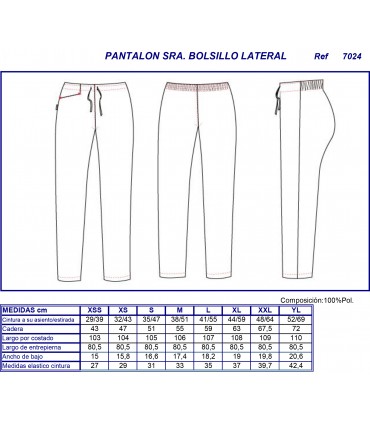 Pantalón sanitario mujer Microfibra 7024