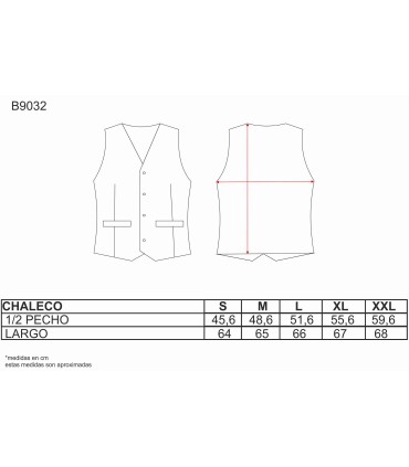 Chaleco de hombre para hostelería B9032