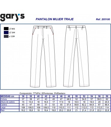 Pantalón traje mujer Trivial 2051