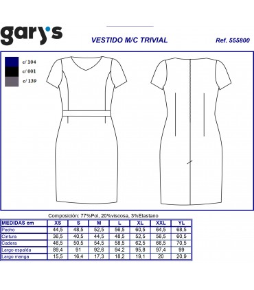 Vestido mujer manga corta Trivial 5558
