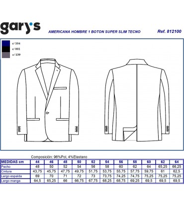Americana traje hombre Tecno 8121