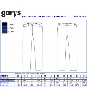 Pantalón de camarera Bioelástic 2035