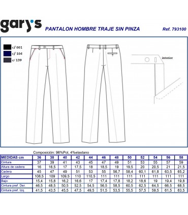 Pantalón traje hombre Tecno 7931