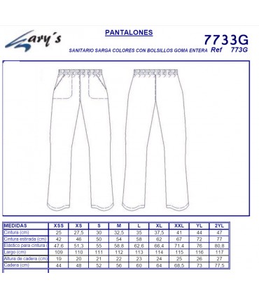 Pantalón unisex sanitario goma Gary's 7733G