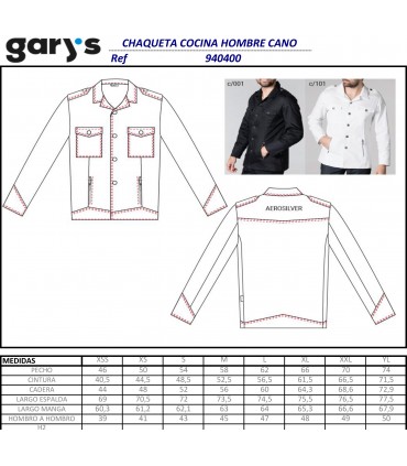 Chaqueta de hombre cocina Cano 9404