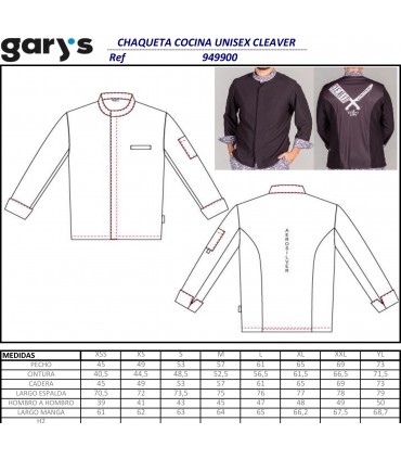 Chaqueta unisex de cocina Cleaver 9499