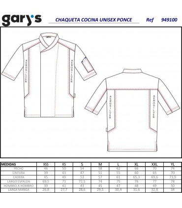 Chaqueta unisex tejano cocina Ponce 9491