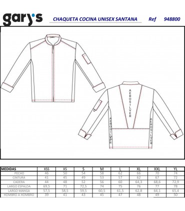 Chaqueta unisex de cocina Santana 9488