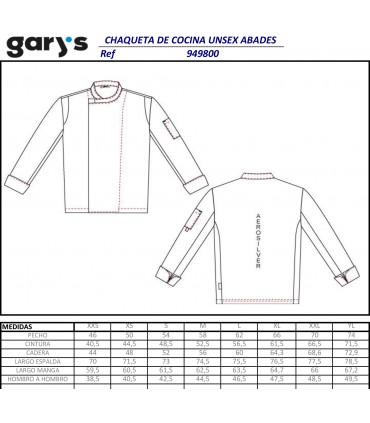Chaqueta unisex cocina microfibra Abades 9498