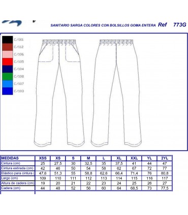 Pantalón de sanidad y servicios Gary's 773G